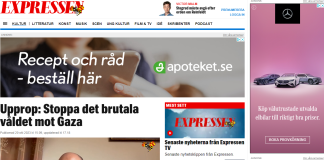Expressen – Upprop för att stoppa det brutala våldet mot Gaza